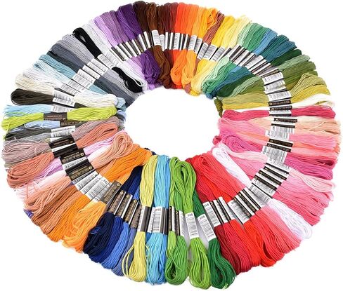 Embroidery Threads 50 Skeins Rainbow Color Embroidery Thread Used for DIY Yarn Craft, Cross-Stitch, Friendship Bracelets and Sewing (50 Colors) in Saudi Arabia