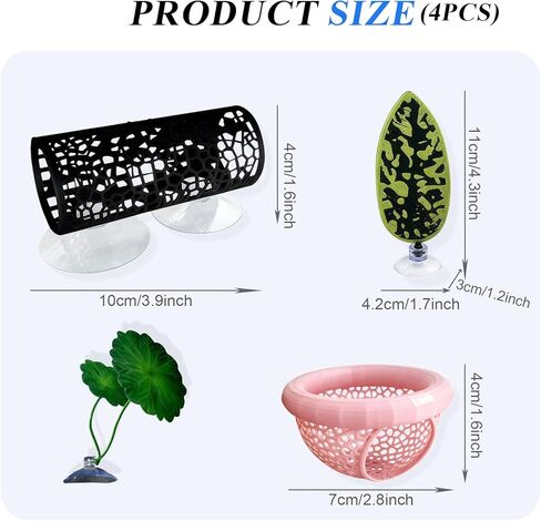 4 Pcs Fish Toys for Betta, Hammock Decorations with Aquarium Decor, Suitable for Fish Tank Accessories and Betta Hobbyists in Kuwait