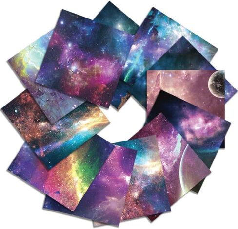 Starry Sky Crapbook Paper Pad 6x6inch Assorted Pattern Decoupage Cardstock Paper Single-Sided Vintage Scrapbooking DIY Decorative Cardmaking Supplies 24pcs Junk Journaling Craft Paper in Saudi Arabia