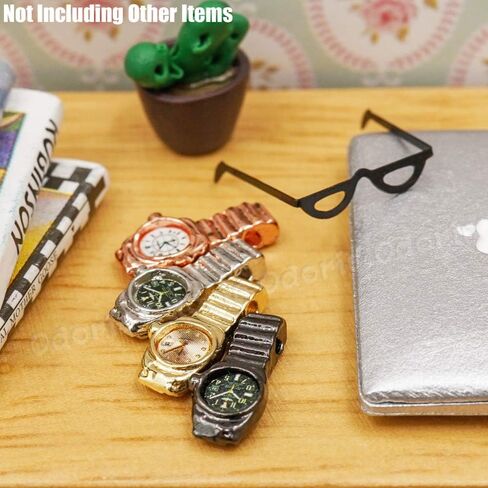 Odoria 1/12 Miniature Watches 4Pcs Dollhouse Decoration Accessories in Saudi Arabia