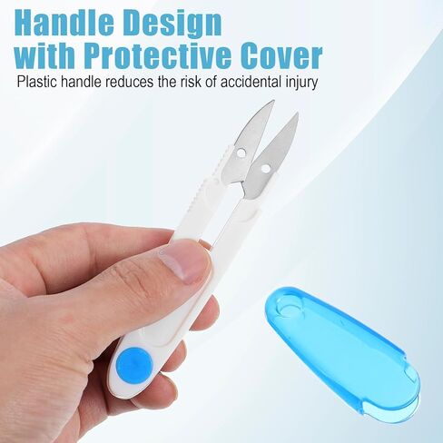 8Pcs U Shaped Portable Scissors, Thread Snips Yarn Scissors with Protective Safety Cover, Thread Snips for Sewing, Stitch Trimming, Crafting, Embroidery, and Knitting in Kuwait