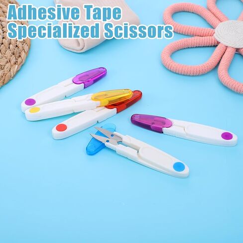 8Pcs U Shaped Portable Scissors, Thread Snips Yarn Scissors with Protective Safety Cover, Thread Snips for Sewing, Stitch Trimming, Crafting, Embroidery, and Knitting in Kuwait