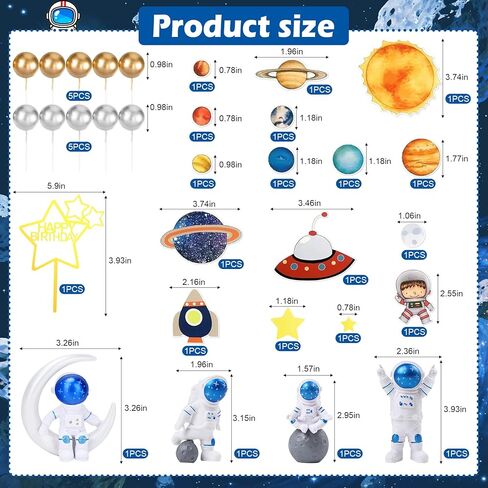 31Pcs Space Cake Decorations Space Cake Topper for Baby Shower Party Supplies in Saudi Arabia