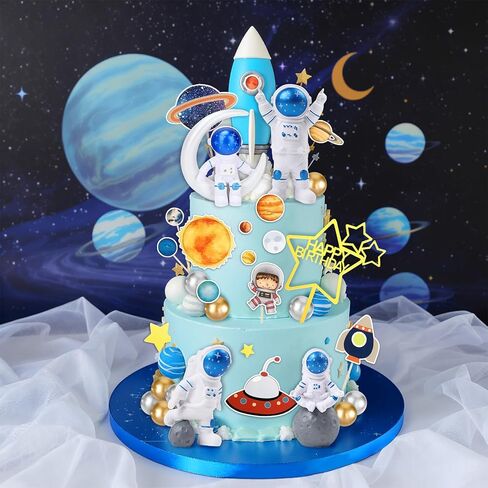 31Pcs Space Cake Decorations Space Cake Topper for Baby Shower Party Supplies in Saudi Arabia