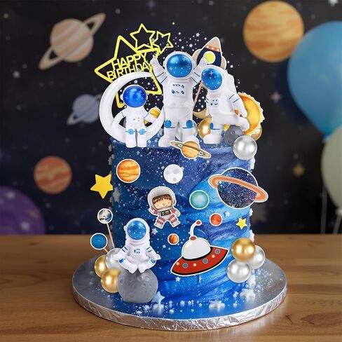 31Pcs Space Cake Decorations Space Cake Topper for Baby Shower Party Supplies in Saudi Arabia