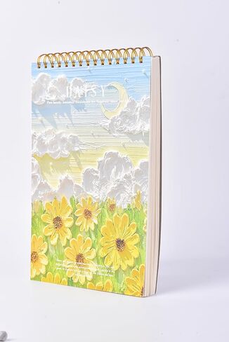 كتاب رسم للفنانين مقاس A4، 60 ورقة، 120 جرامًا، ورق سميك لا ينزف، غلاف مقوى حلزوني | لوحة رسم بالفحم مع ورق فارغ وباستيل زيتي وكراسة رسم فنية للوسائط المتعددة in Kuwait