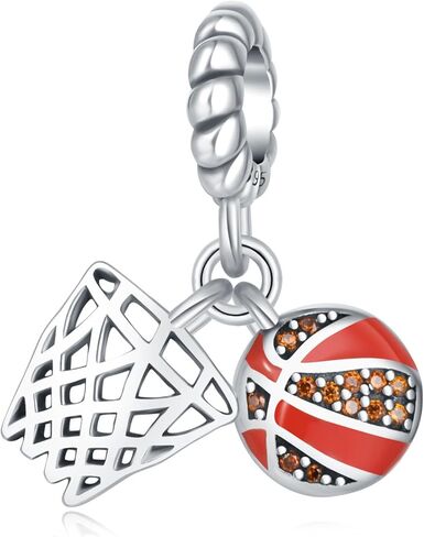 Basketball Charm 925 Sterling Silver Ball Charm Sport Volleyball Hockey Football Mom Family for Pandora Charm Bracelet Beads for making jewelry in Saudi Arabia