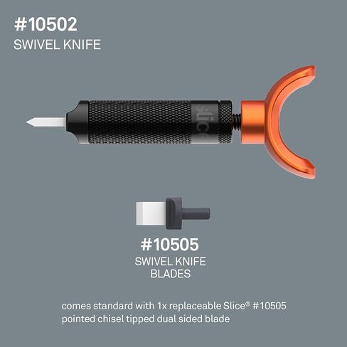 Slice 10502, Swivel Knife, Ideal for Detailed Patterns in Leather-Work, Finger Friendly Ceramic Blade, Never Needs Sharpening, Never Rusts, Lasts 11x as Long as Metal in Saudi Arabia