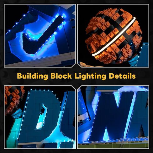 Kyglaring LED Light Kit Compatible with Lego Nike Dunk 43008 Building Blocks, Upgrade Touch Control & Dimming, Lights Only, Model Set Not Included, Touch Version in Saudi Arabia
