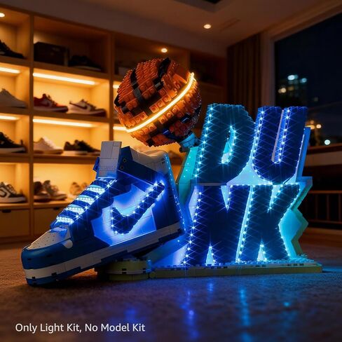 Kyglaring LED Light Kit Compatible with Lego Nike Dunk 43008 Building Blocks, Upgrade Touch Control & Dimming, Lights Only, Model Set Not Included, Touch Version in Saudi Arabia