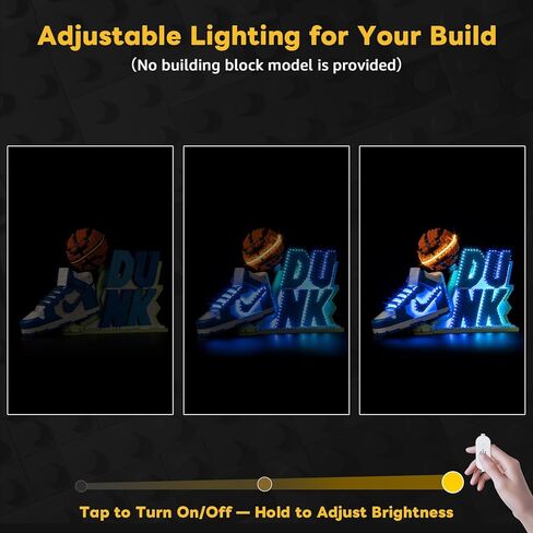 Kyglaring LED Light Kit Compatible with Lego Nike Dunk 43008 Building Blocks, Upgrade Touch Control & Dimming, Lights Only, Model Set Not Included, Touch Version in Saudi Arabia