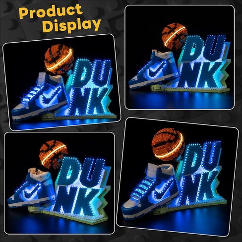 Kyglaring LED Light Kit Compatible with Lego Nike Dunk 43008 Building Blocks, Upgrade Touch Control & Dimming, Lights Only, Model Set Not Included, Touch Version in Saudi Arabia