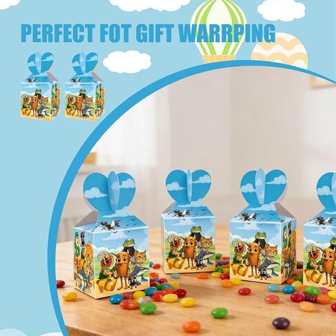 24pcs Italian Brainrot Treat Boxes, 7.3"x3.3"x3.9" Gift Boxes, Happy Birthday Tralalero Tralala Party Supplies, Brainrot Birthday Decorations for Kids in Saudi Arabia