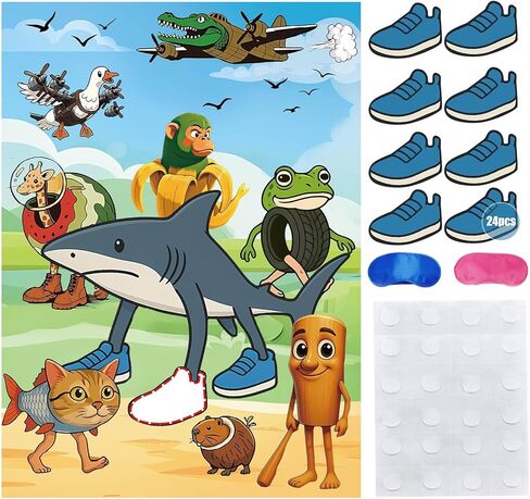 24pcs Italian Brainrot Treat Boxes, 7.3"x3.3"x3.9" Gift Boxes, Happy Birthday Tralalero Tralala Party Supplies, Brainrot Birthday Decorations for Kids in Saudi Arabia