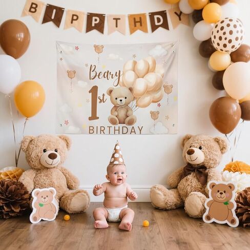 لافتة خلفية لعيد الميلاد الأول من بيري، تيدي إلهام الدب، لافتة خلفية لعيد الميلاد الأول، زينة عيد الميلاد الأول، لوازم الحفلات 5 × 3 قدم in Kuwait