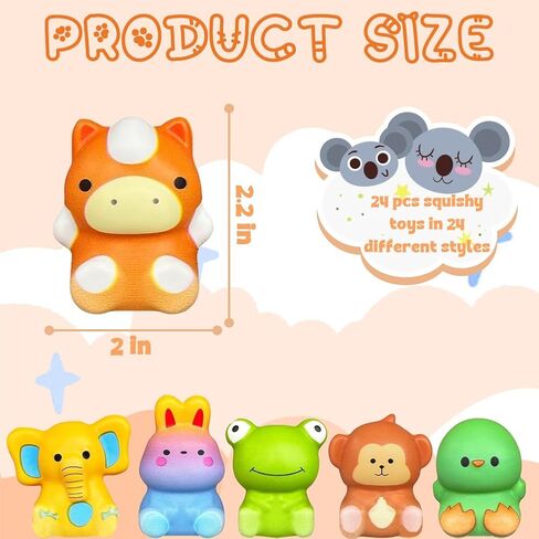CAMIRUS 24PCS Animal Slow Rising Squishies, Slow Squishy Toys for Kids Jumbo Mochi Bulk for School Classroom Rewards Party Favors Prizes Squeeze Fidget in Kuwait