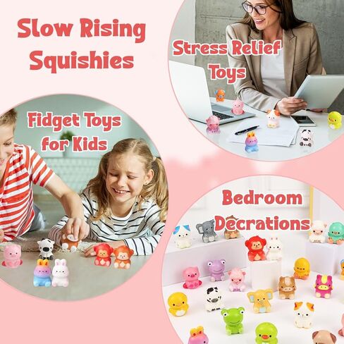 CAMIRUS 24PCS Animal Slow Rising Squishies, Slow Squishy Toys for Kids Jumbo Mochi Bulk for School Classroom Rewards Party Favors Prizes Squeeze Fidget in Kuwait