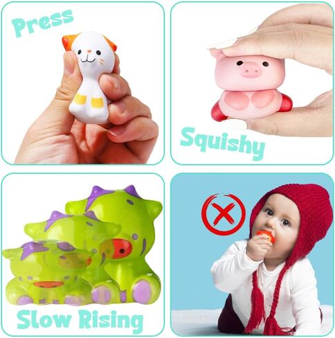 CAMIRUS 24PCS Animal Slow Rising Squishies, Slow Squishy Toys for Kids Jumbo Mochi Bulk for School Classroom Rewards Party Favors Prizes Squeeze Fidget in Kuwait