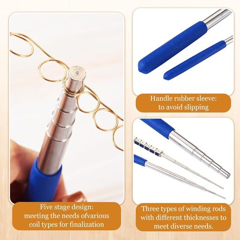 3Pcs Wire Looping Winding Rod, Wire Wrapping Tool Round Multi Jump Ring Mandrel Looping Rods Forming Rings Tool Set for DIY Jewelry Making in Saudi Arabia
