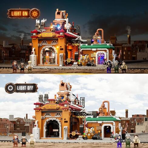Steampunk Ore Factory Lighting Building-Bricks Set, 3138 Pcs Interactive Mechanical Factory Collection Display Set for Adults and Steampunk Lovers in Kuwait