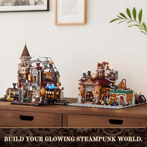 Steampunk Ore Factory Lighting Building-Bricks Set, 3138 Pcs Interactive Mechanical Factory Collection Display Set for Adults and Steampunk Lovers in Kuwait