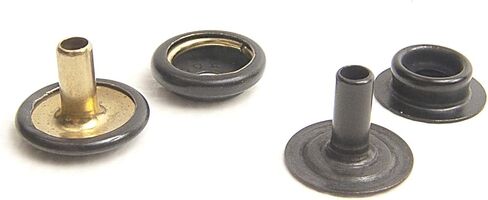 Snap Set with Extra Long Posts for Thick Fabric or Carpet, Black Oxide, Military Black Finish (20 of Each Piece) in Saudi Arabia