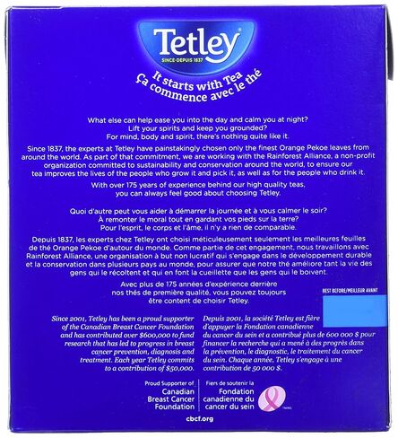 Tetley Orange Pekoe Tea, 144 Count Tea Bags, 454g/1lb, (Imported from Canada} in Saudi Arabia