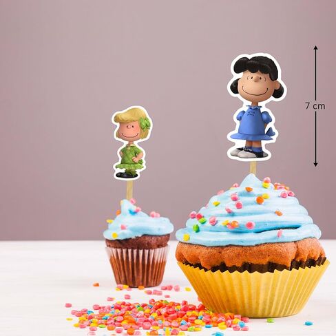 Charlie Broown Cupcake Topper Party Decoration, Classic Cartoon Style Cupcake Picks for Birthday Celebration, Premium Cardstock Decorative Toppers for Dessert Table and Party Display in Saudi Arabia