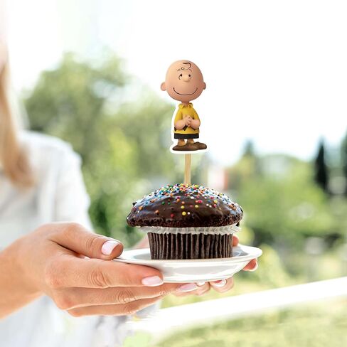 Charlie Broown Cupcake Topper Party Decoration, Classic Cartoon Style Cupcake Picks for Birthday Celebration, Premium Cardstock Decorative Toppers for Dessert Table and Party Display in Saudi Arabia