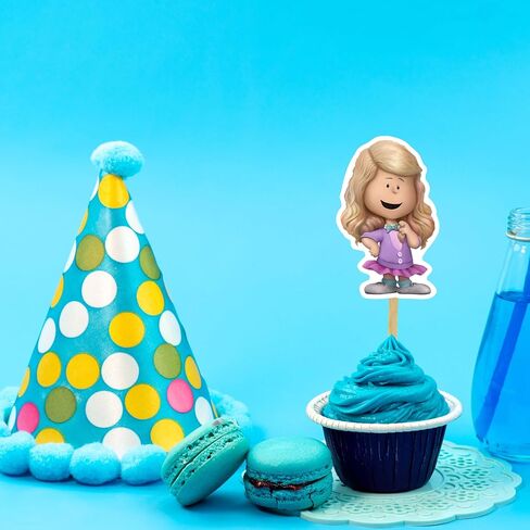 Charlie Broown Cupcake Topper Party Decoration, Classic Cartoon Style Cupcake Picks for Birthday Celebration, Premium Cardstock Decorative Toppers for Dessert Table and Party Display in Saudi Arabia