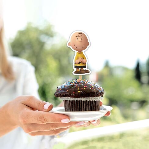 Charlie Broown Cupcake Topper Party Decoration, Classic Cartoon Style Cupcake Picks for Birthday Celebration, Premium Cardstock Decorative Toppers for Dessert Table and Party Display in Saudi Arabia