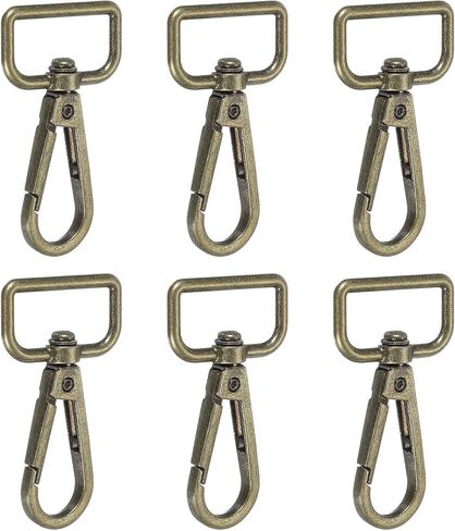 Swivel Snap Hooks, Metal D Ring Keychain Lanyard Clip Hook Lobster Clasp Claw Push Gate Clip - Fitting for(Purse Making - Sewing - DIY Crafts) 6 Pcs & 5/8" & Light Gold in Saudi Arabia
