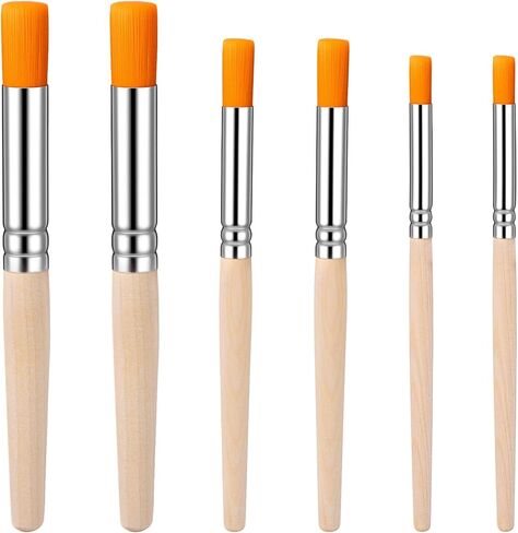 6 Pcs Wooden Stencil Brushes for Stenciling Natural Wood Bristle Template Art Paint Brushes Washable Bristle Stencils Brush for Stenciling Acrylic Oil Watercolor DIY Art Crafts Wood Paint Template in Saudi Arabia
