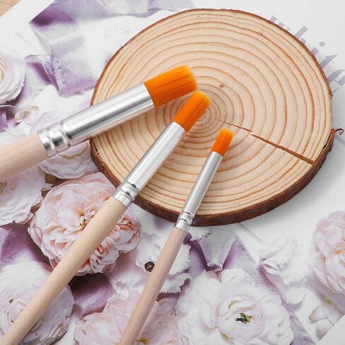 6 Pcs Wooden Stencil Brushes for Stenciling Natural Wood Bristle Template Art Paint Brushes Washable Bristle Stencils Brush for Stenciling Acrylic Oil Watercolor DIY Art Crafts Wood Paint Template in Saudi Arabia