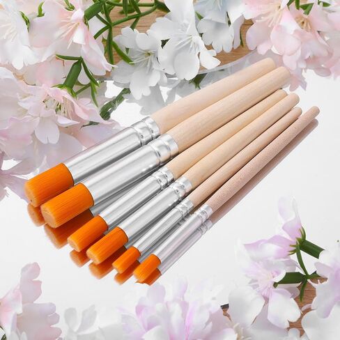 6 Pcs Wooden Stencil Brushes for Stenciling Natural Wood Bristle Template Art Paint Brushes Washable Bristle Stencils Brush for Stenciling Acrylic Oil Watercolor DIY Art Crafts Wood Paint Template in Saudi Arabia