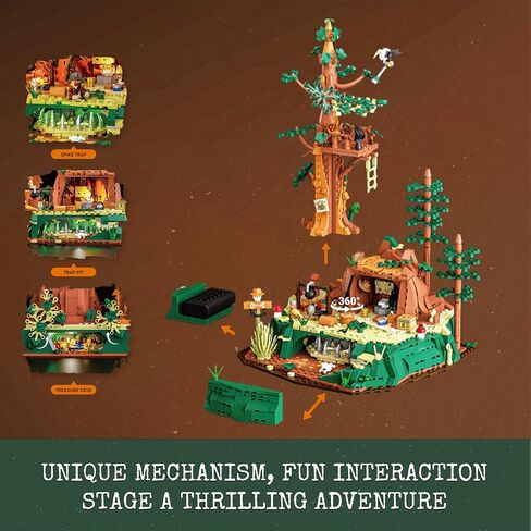 Western Sequoia Bandit Outpost Lighting Building-Bricks Set - Wild West Outlaw Hideout 1183 Pcs Collection Role Play Set for West Lovers in Kuwait