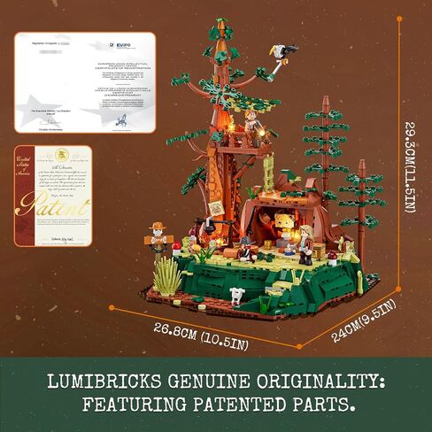 Western Sequoia Bandit Outpost Lighting Building-Bricks Set - Wild West Outlaw Hideout 1183 Pcs Collection Role Play Set for West Lovers in Kuwait