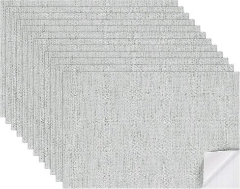 uxcell 12 Sheets Miniature Dollhouse Wallpaper, Linen Texture Self-Adhesive PVC Flooring Wall, Mini Wall Decor for Dollhouse Sand Table Model Accessories 11.81 x 7.87 Inch (Beige) in Saudi Arabia