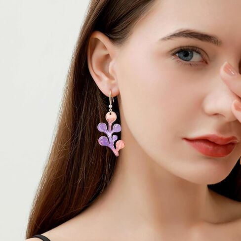 FineInno 6pcs Flowers Pendant Resin Molds Silicone Tree Earrings Epoxy Molds with Holes DIY Foliage Epoxy Resin Molds Silicone for Necklace Jewelry Making in Saudi Arabia
