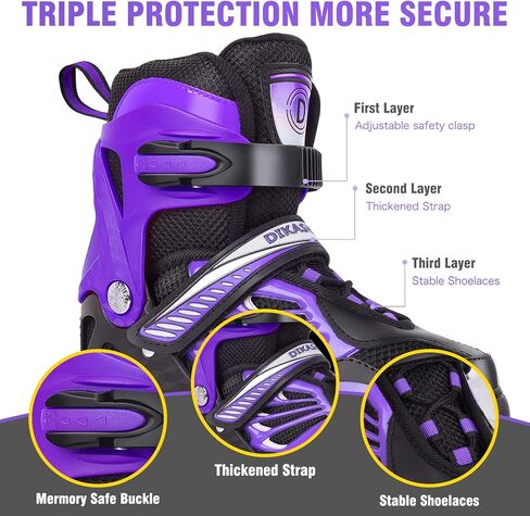 أسود/أزرق/أحمر زلاجات مضمنة قابلة للتعديل للأولاد والبنات والأطفال والنساء والرجال مقاس، زلاجات دوارة للكبار تضيء للنساء في الهواء الطلق وداخل المنزل in Kuwait