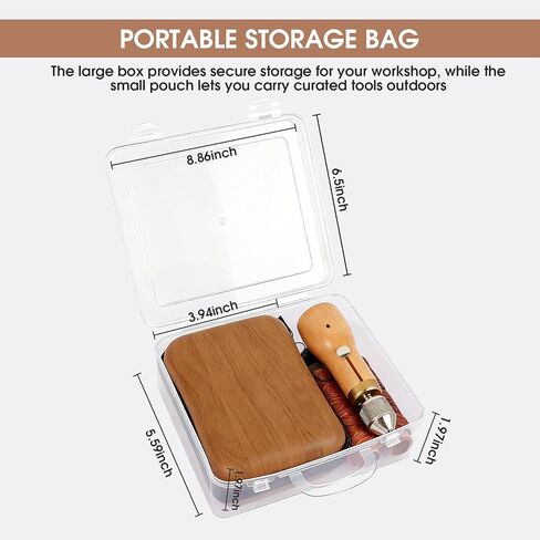 45PCS Leather Sewing Kit with Wooden Handle Awl Tool, Speedy Stitcher Sewing Awl Kit for Leather Repair, Shoes, Bags, Camping Gear, DIY Craft Beginners & Professionals in Kuwait