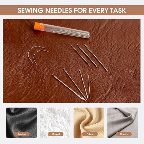 45PCS Leather Sewing Kit with Wooden Handle Awl Tool, Speedy Stitcher Sewing Awl Kit for Leather Repair, Shoes, Bags, Camping Gear, DIY Craft Beginners & Professionals in Kuwait