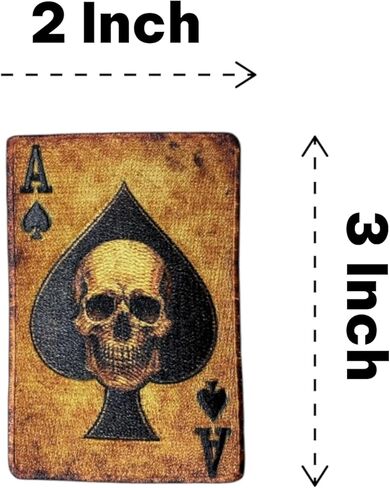 بطاقة الموت من Ace of Spades حديد على رقعة - رقعة مطرزة على شكل جمجمة مع تصميم رمزي داكن للسترات والسترات وحقائب الظهر in Kuwait