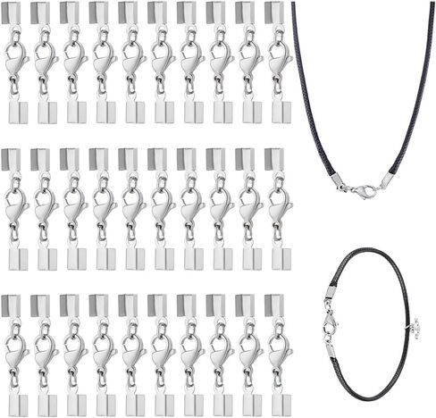 PH PandaHall 30 قطعة أغطية نهاية الحبل مطلية بالذهب عيار 18 قيراط مع مشبك جراد البحر موصلات مجوهرات من الفولاذ المقاوم للصدأ بطول 3.2 سم وقطر داخلي 3.5 مم لقلائد السوار وصنع هدايا عيد الميلاد ومستلزمات المجوهرات in Kuwait