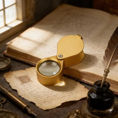 1 PCS Mini 30X Magnifying Glass, 30X Folding Pocket Magnifier with Metal Protective Case - Foldable Reading Magnifier for Travel, Inspection, Jewelry, Coins, Hobby (Gold) in Saudi Arabia