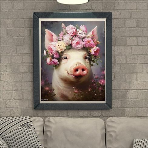 Pig Paint by Number for Adults, DIY Oil Painting Kit on Canvas with Paintbrushes and Acrylic Pigment, Perfect for Paint by Numbers for Beginner, for Home Wall Decor (16x20Inch) in Saudi Arabia