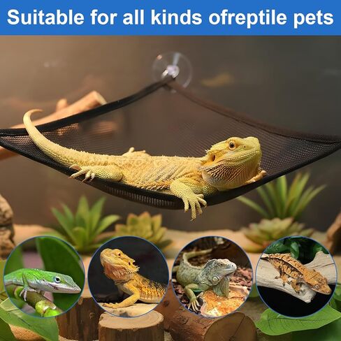 2Pcs Bearded Dragon Hammock, Breathable Mesh Reptile Hammock Lizard Tank Accessories, Triangle Geckos Hammocks for Bearded Dragons, Snakes, and Axolotls, Perfect Beard Dragon Tank Accessories（30x30x3 in Saudi Arabia