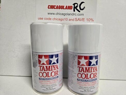 2 PACK COMPATIBLE WITH TAMIYA Polycarbonate PS-1 PS1 White 100ml Spray TAM86001 RC PAINT PROLINE 86001 INCLUDES CHICAGOLANDRC COUPON in Saudi Arabia