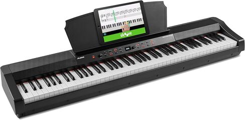 Alesis Prestige Artist - بيانو رقمي مكون من 88 مفتاحًا مع مفاتيح مرجحة بمطرقة متدرجة بالحجم الكامل، وأصوات متعددة العينات، ومكبرات صوت، وFX و256 بوليفوني in Kuwait
