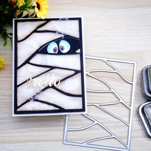 Christmas Border Eyes Frame Square Metal Die Cuts,Spring Sunflower Frame Leaf Cutting Dies Cut Stencils for DIY Scrapbooking Album Decorative Embossing Paper Dies for Card Making in Saudi Arabia
